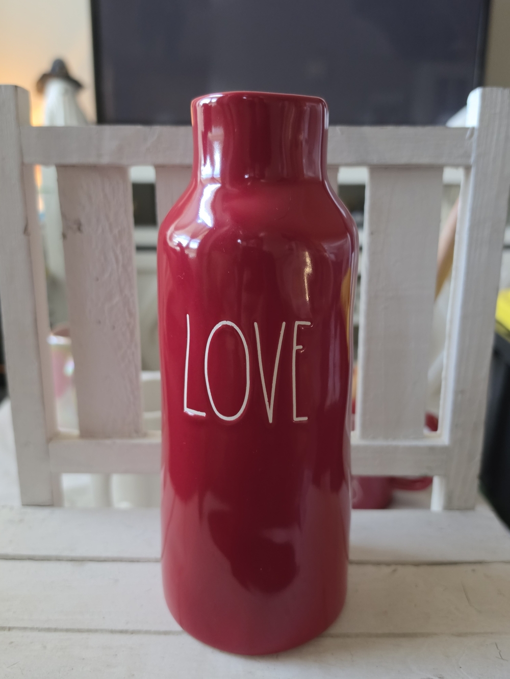 Rae Dunn LOVE Red Ceramic Vase